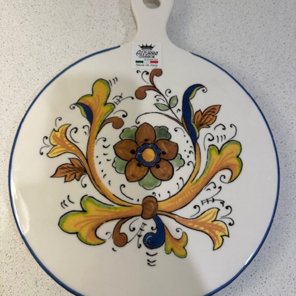 Azzurra Ceramiche Ceramic Trivet/Cheese Board Made it Italy by Ceramica Cuore - Picture 3 of 5